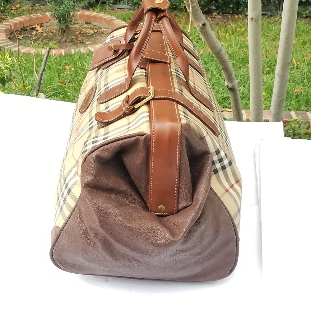 Rare Vintage Burberry Haymarket Gentleman Doctor style boston Travel Duffle bag - Picture 9 of 16